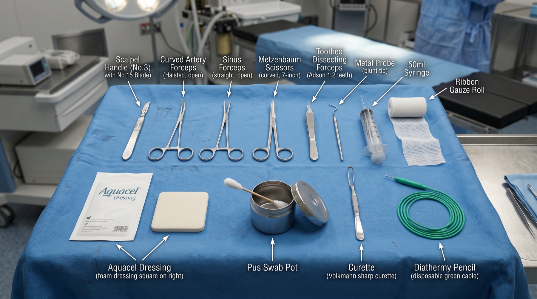 Incision and drainage instrument tray